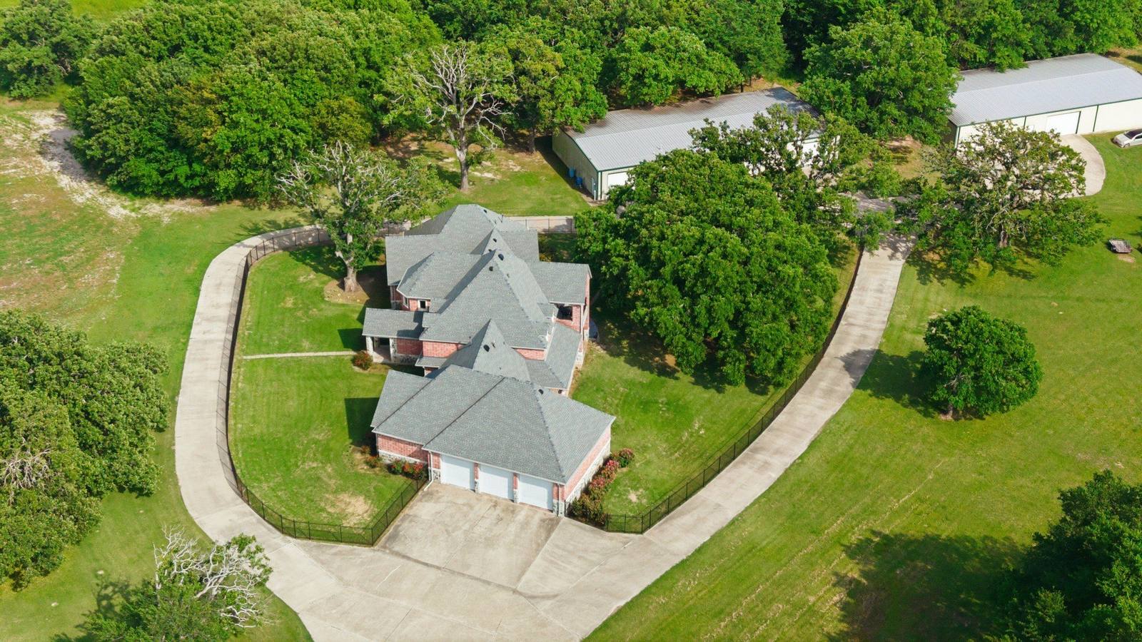 Aerial of the farm improvements